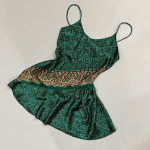 Green Satin 60s style dress